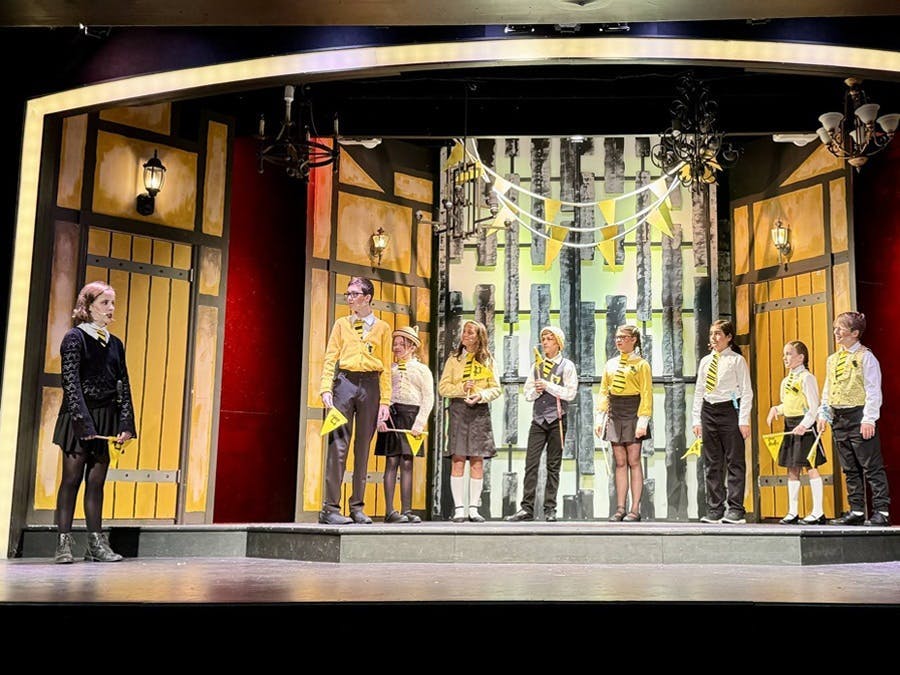 Production of Puffs featuring the Puffs in their dormroom introducing themselves the first day of school	